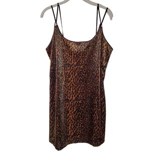Vintage California Dynasty Leopard Print Velvet Nighown Dress Lingerie
